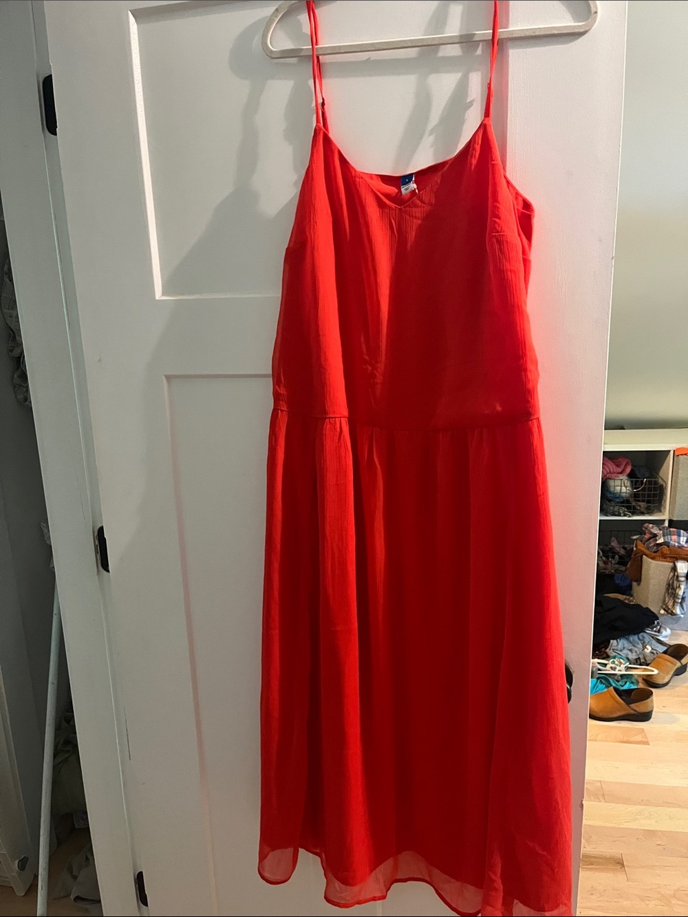 Old Navy Bright Red Spaghetti-Strap Midi Dress